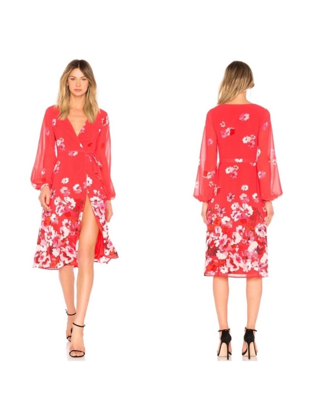 NWT Privacy Please Revolve Floral Wrap Midi Dress Nixon M revolve